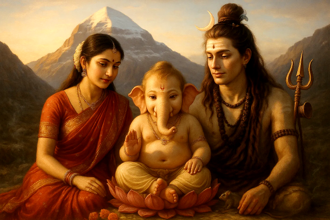 Lord Shiva and family